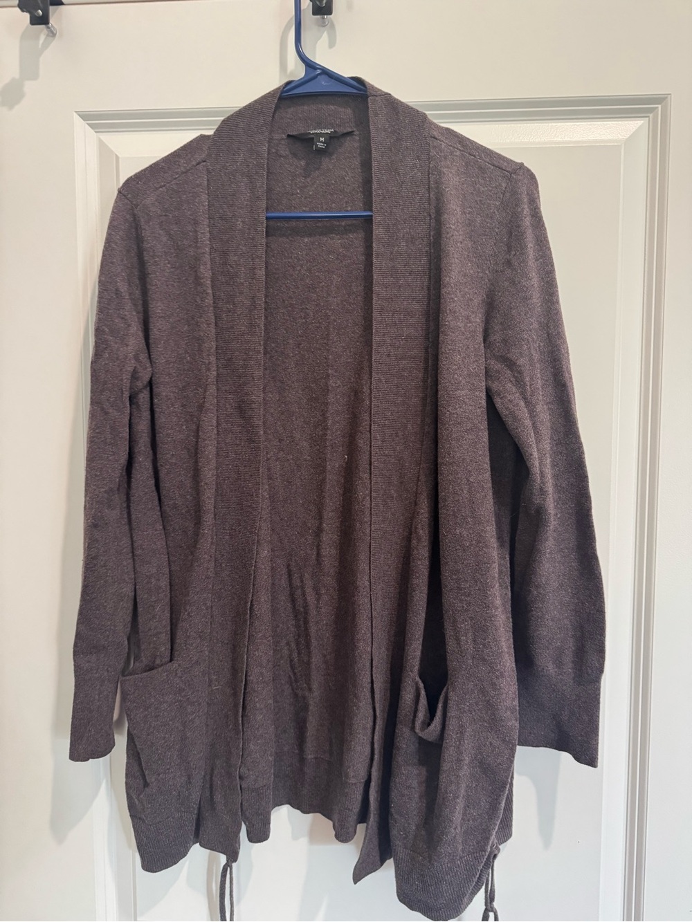 Simply Vera Vera Wang Heathered Mauve Open Cardigan